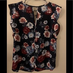 Navy blue floral shirt